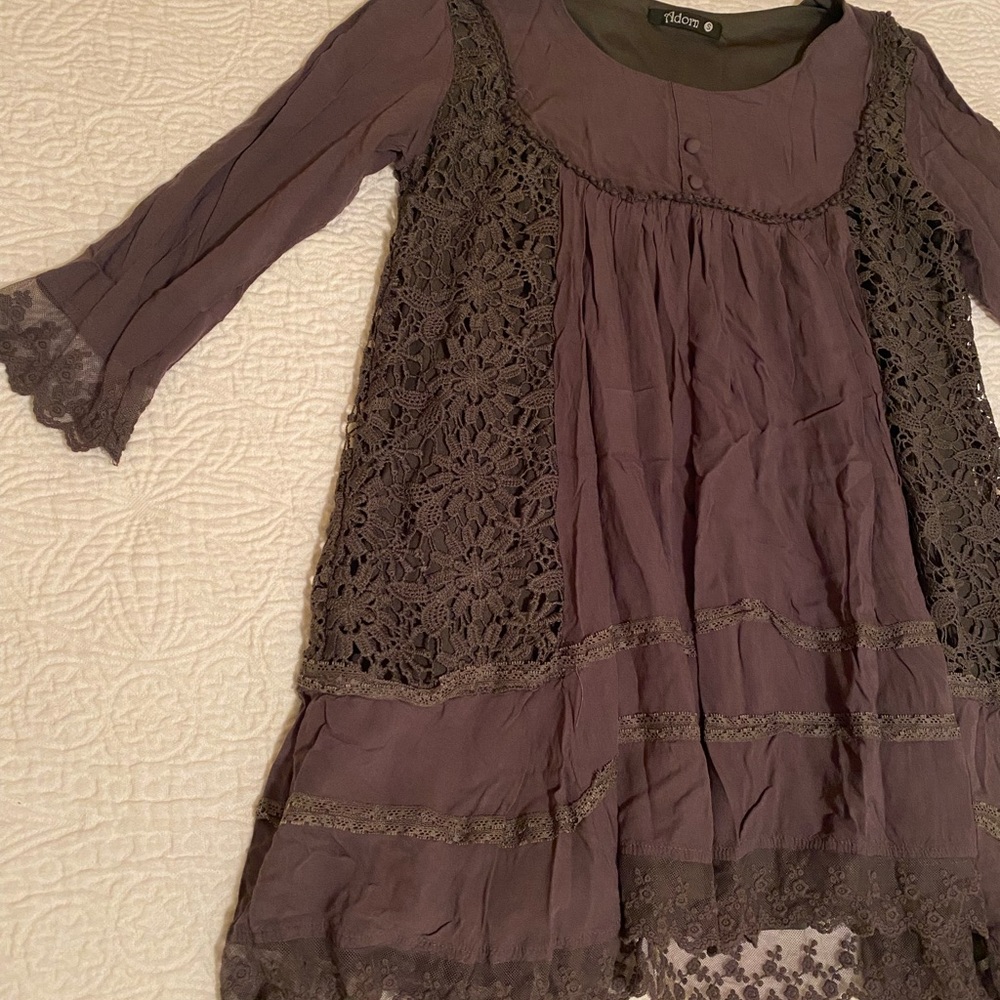 Adorn Gray Gypsy Dress - Small (This is a little big)